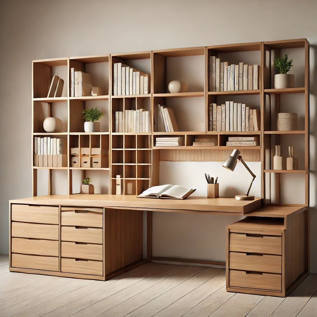 Study table with bookshelves design – Brown Rabbit Furniture