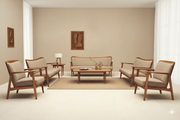 Artisan Hand-Carved Teak Sofa Set – Luxurious Wooden Masterpiece