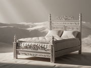 Traditional Teak Wood Bed – Hand-Carved Artistry with Timeless Appeal