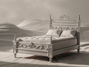 Durable Hand-Carved Teak Bed – Elegant Wooden Furniture for Timeless Décor
