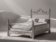 Ornate Handcrafted Teak Bed – Luxurious Wooden Furniture for Any Room
