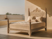 Luxurious Traditional Bed – Hand-Carved Teak with Long-Lasting Quality