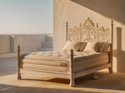 Durable Handcrafted Teak Bed – Elegant Wooden Masterpiece for Your Bedroom