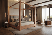 Durable Teak Wooden Bed with Elegant and Minimalist Aesthetic