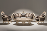 Grand Hand-Carved Wooden Sofa Set – Exquisite Teak Wood for Timeless Appeal