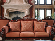 Grand Wooden Sofa Set – Hand-Carved Teak Masterpiece for Luxurious Interiors