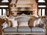 Durable Wooden Sofa Set – Exquisite Teak Carvings with Luxury Finish