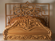 Traditional Handcrafted Teak Wood Bed – Luxurious and Built to Last