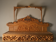 Durable Wooden Teak Bed – Elegant Hand-Carved Masterpiece for Comfort