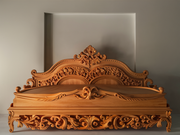 Premium Hand-Carved Teak Bed – Durable Wooden Furniture for Elegance