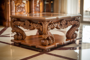 Teak Wood Masterpiece – Luxurious Hand-Carved Coffee Table for Unique Living Spaces