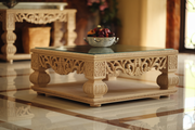 Premium Hand-Carved Teak Wood Coffee Table – Timeless Durability for Luxury Living