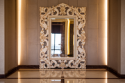 Artistic Teak Mirror Frame - Hand-Carved for Modern Homes