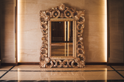 Decorative Hand-Carved Teak Mirror Frame - Perfect for Living Rooms