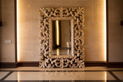 Antique-Style Wooden Mirror Frame - Handcrafted in Premium Teak