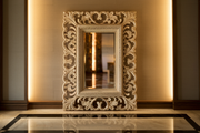 Hand-Carved Teak Mirror Frame - Ideal for Stylish Living Rooms