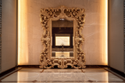 Durable Teak Wood Mirror Frame - Expertly Hand-Carved Details