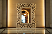 Long-Lasting Teak Wood Mirror Frame with Ornate Hand-Carving