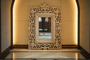 Decorative Teak Mirror Frame - Intricate Hand-Carved Patterns