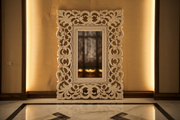 Premium Hand-Carved Teak Wood Mirror Frame - Elegant Design