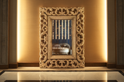 Exquisite Teak Mirror Frame - Elegant Hand-Carved Wall Decor
