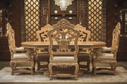 Intricately Hand-Carved Teak Wood Dining Set – Art Meets Functionality