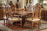 Teak Wood Dining Table Set – Elegant Hand-Carving for Timeless Interiors