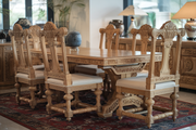 Hand-Carved Teak Dining Table Set – A Fusion of Durability and Elegance