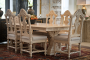 Artisan Dining Table Set – Hand-Carved Teak Wood at Its Finest