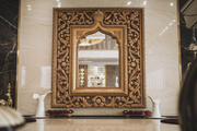 Long-Lasting Teak Wood Mirror Frame with Hand-Carved Beauty