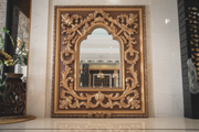 Hand-Carved Wall Mirror Frame - Made of Premium Teak Wood