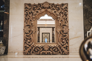 Durable Teak Mirror Frame with Exquisite Hand-Carved Details
