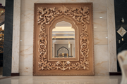 Hand-Carved Mirror Frame in Teak Wood - Long-Lasting Craft