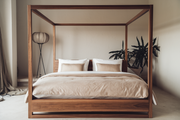 Modern Teak Bed Frame – Perfect for Sleek and Sophisticated Spaces