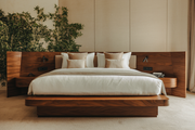 Luxury Minimalist Teak Bed Frame - Perfect for Modern Living Spaces