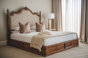 Luxury Modern Teak Wood Bed – Designed for Style and Comfort
