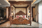 Hand-Carved Wooden Bed – Artisan Teak Wood for Long-Lasting Elegance