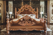 Premium Wooden Teak Bed – Luxurious Hand-Carved Masterpiece