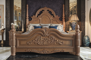 Grand Wooden Bed – Premium Hand-Carved Teak for Classic Luxury