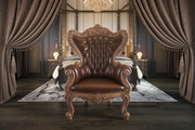 Masterfully Carved Bedroom Chair in Teak Wood – Premium Craftsmanship