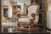 Hand-Carved Teak Bedroom Chair – Durable Luxury with Timeless Appeal