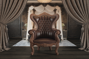 Hand-Carved Teak Bedroom Chair with Unique Intricate Detailing