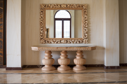 Handcrafted Teak Console Table – Elegant and Durable Frame with Timeless Carvings