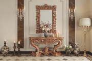 Hand Carved Console Table – Solid Teak Frame for an Elegant Touch