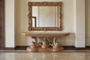 Durable Teak Console Table – Hand Carved with Elegant Frame Details