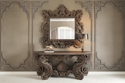 Elegant Hand Carved Console Table – Teak Wood Frame for Timeless Appeal