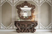 Elegant Teak Console Table – Hand Carved with Expert Craftsmanship and Frame