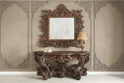 Exquisite Hand Carved Console Table – Premium Teak Wood with Frame for Style