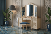 Luxurious Dressing Table with Cushioned Stool – A Luxurious, High-Quality Piece of Royal Craftsmanship