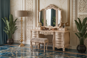Handcrafted Dressing Table Vanity with Mirror – An Exquisite Teak Wood Masterpiece